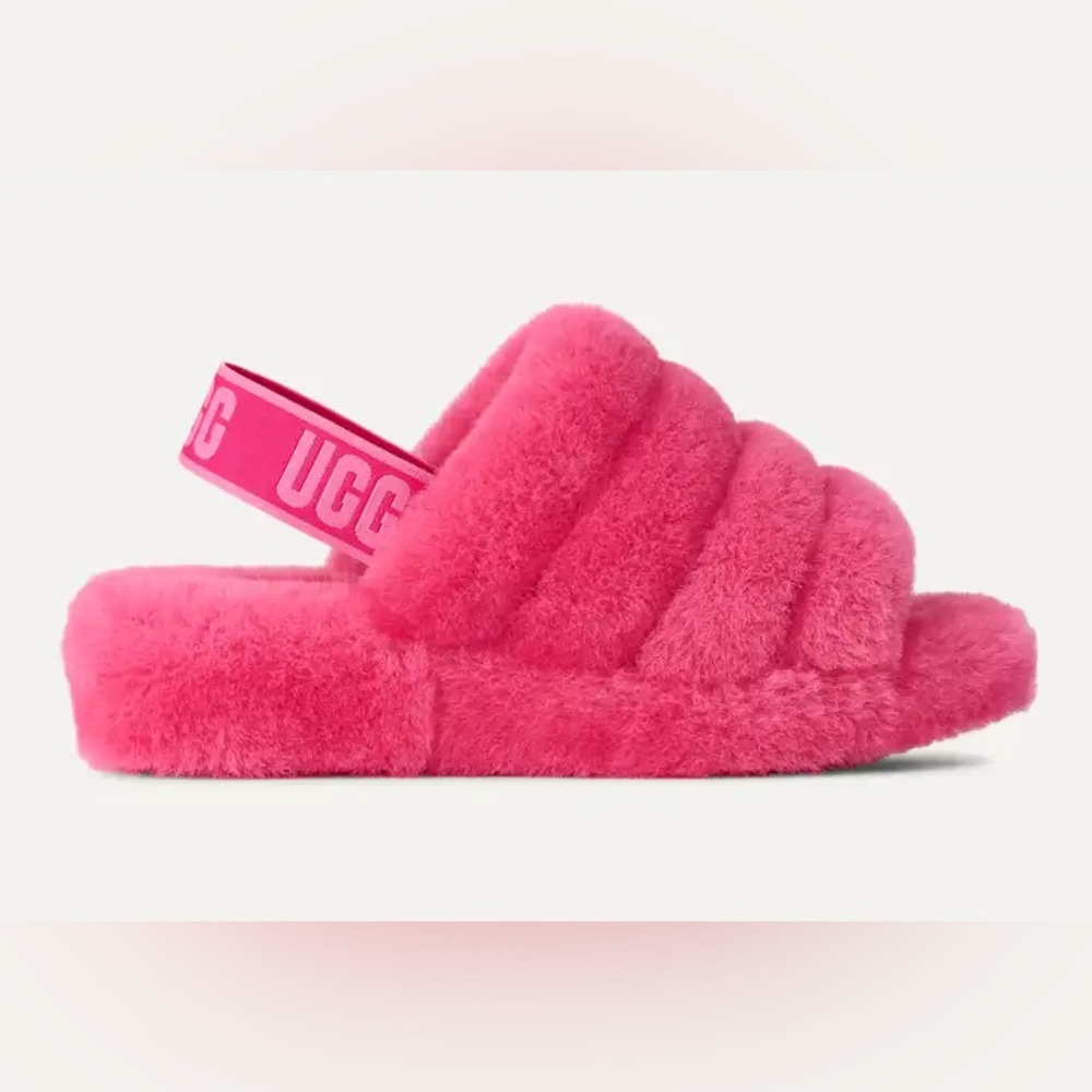 Fluff Yeah UGG slide hot pink